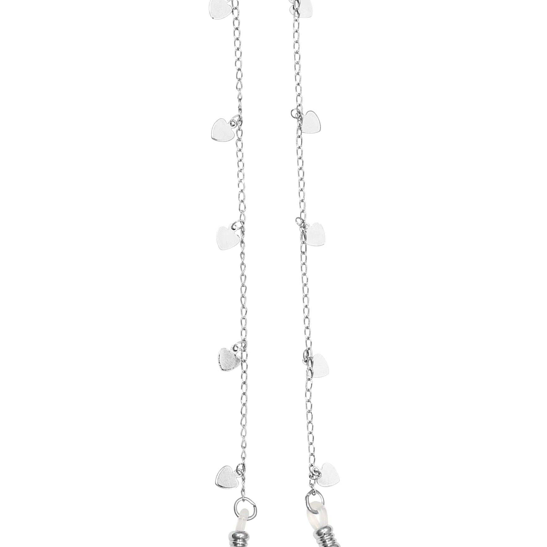 1928 Jewelry Heart Charms Eyeglass Holder Chain Necklace 32"