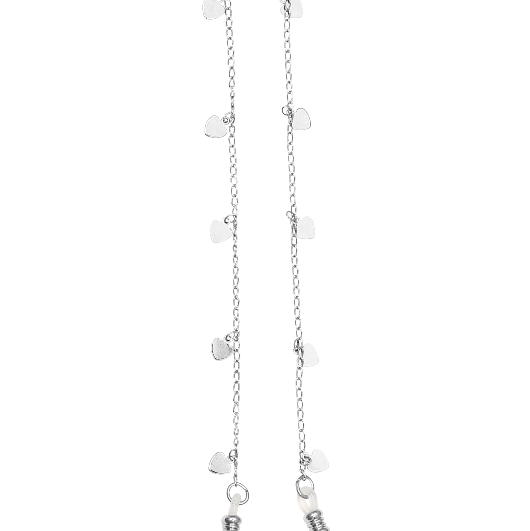 1928 Jewelry Heart Charms Eyeglass Holder Chain Necklace 32"