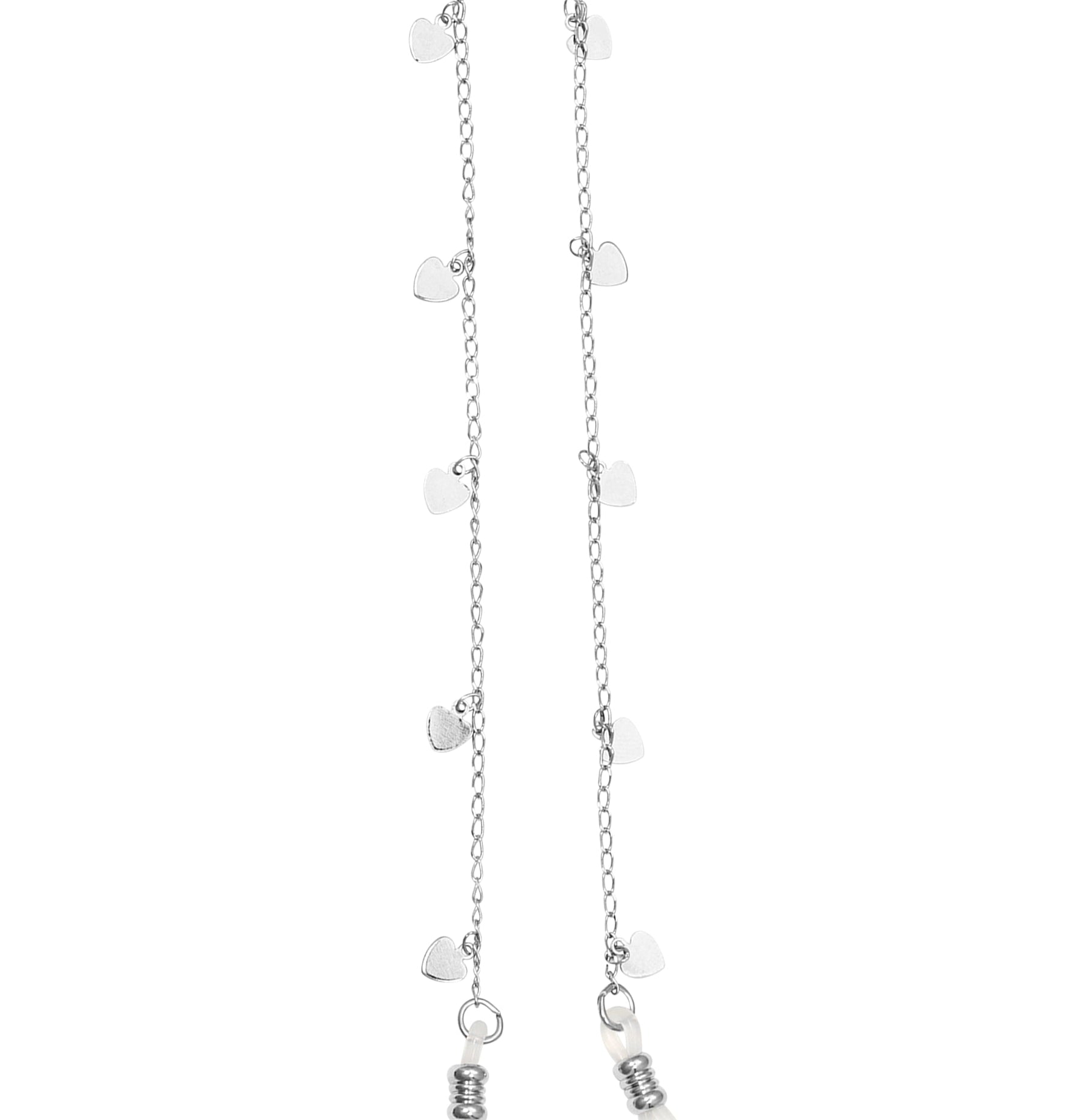 1928 Jewelry Heart Charms Eyeglass Holder Chain Necklace 32"