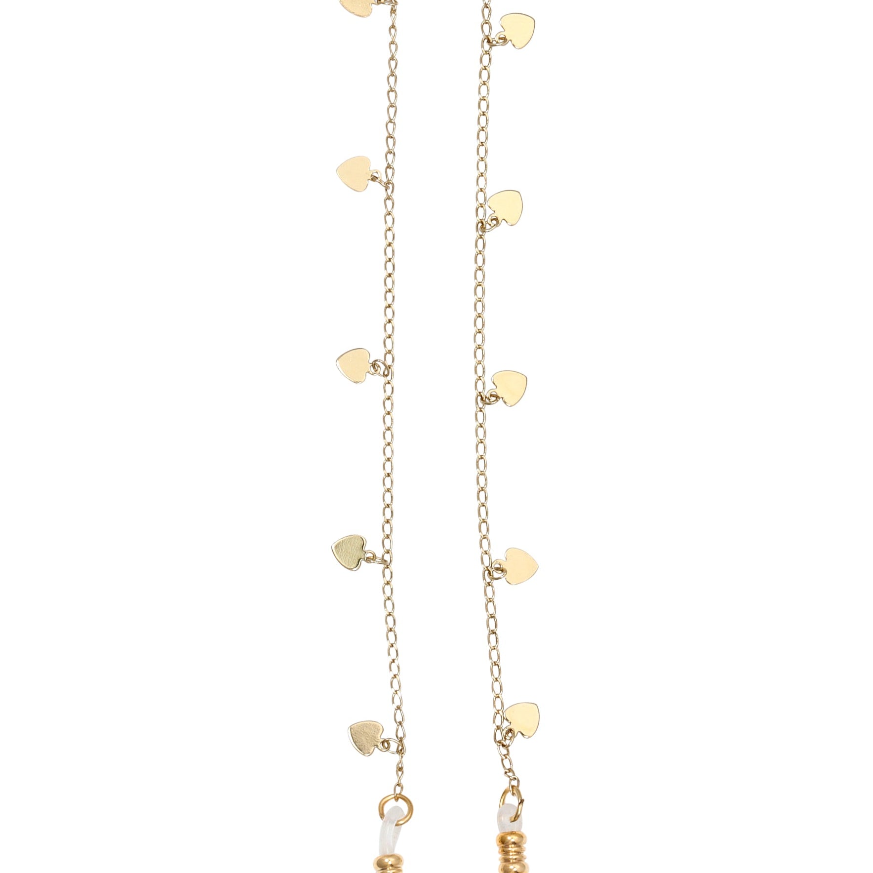 1928 Jewelry Heart Charms Eyeglass Holder Chain Necklace 32"