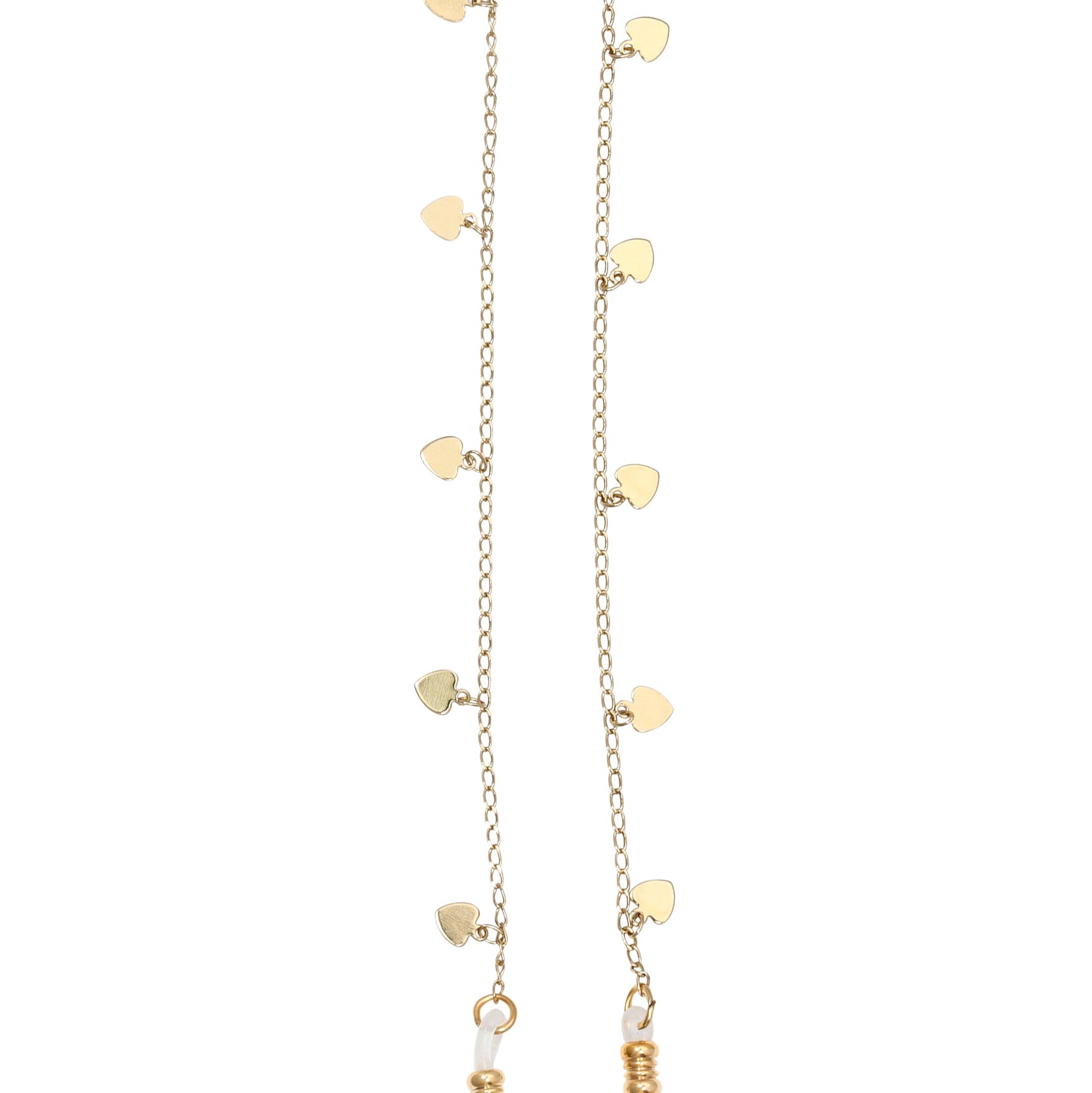 1928 Jewelry Heart Charms Eyeglass Holder Chain Necklace 32"