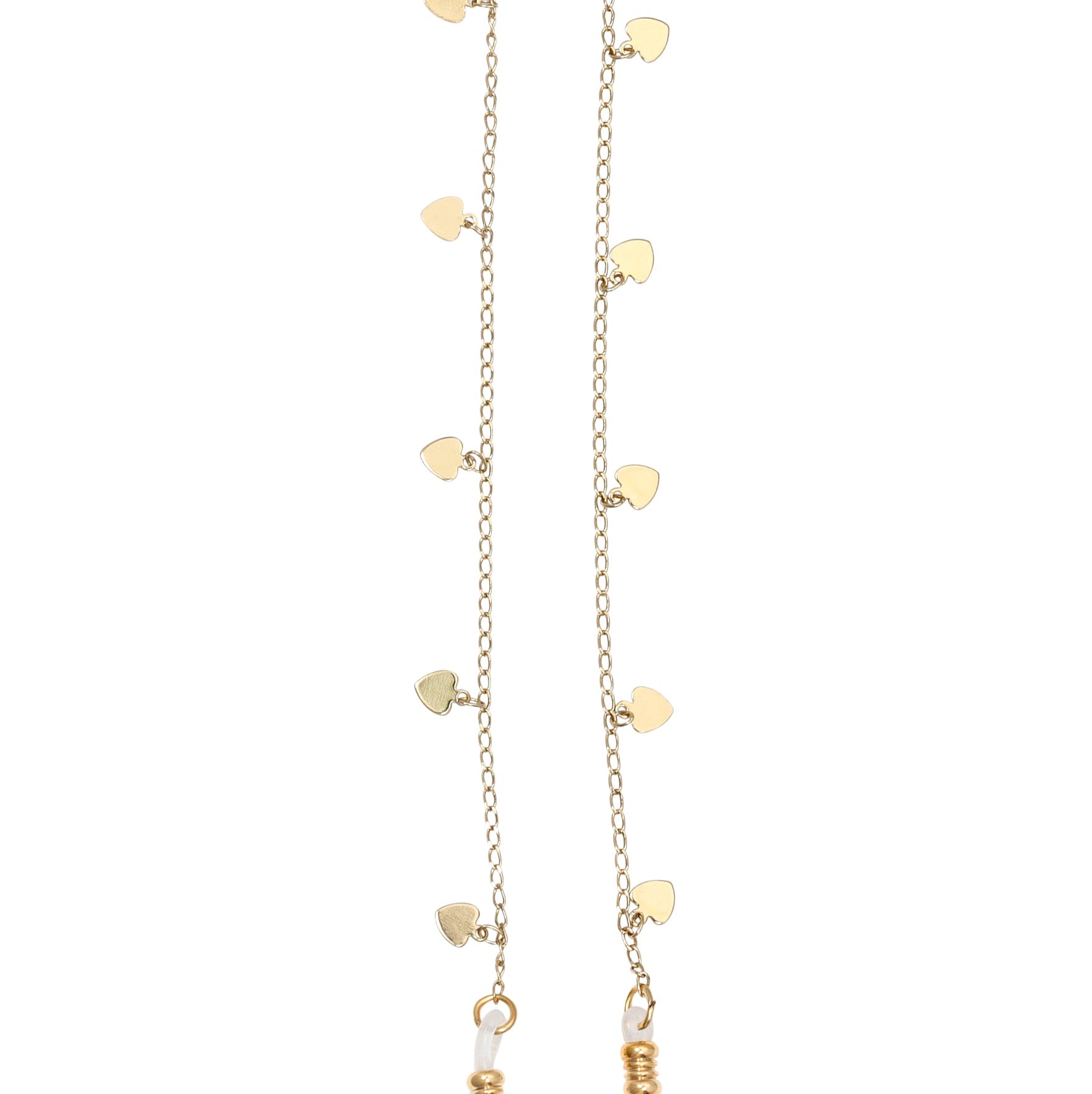 1928 Jewelry Heart Charms Eyeglass Holder Chain Necklace 32"