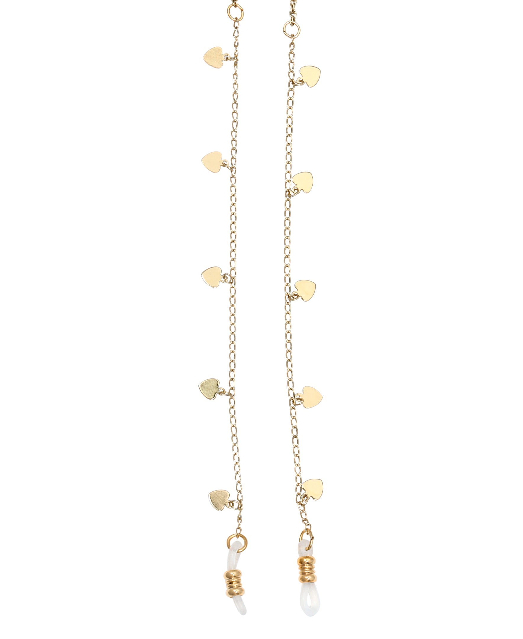 1928 Jewelry Heart Charms Eyeglass Holder Chain Necklace 32"