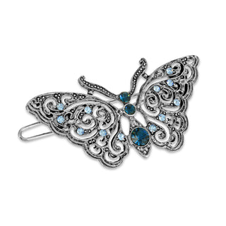 Multi Crystal Butterfly Tige Boule Hair Barrette