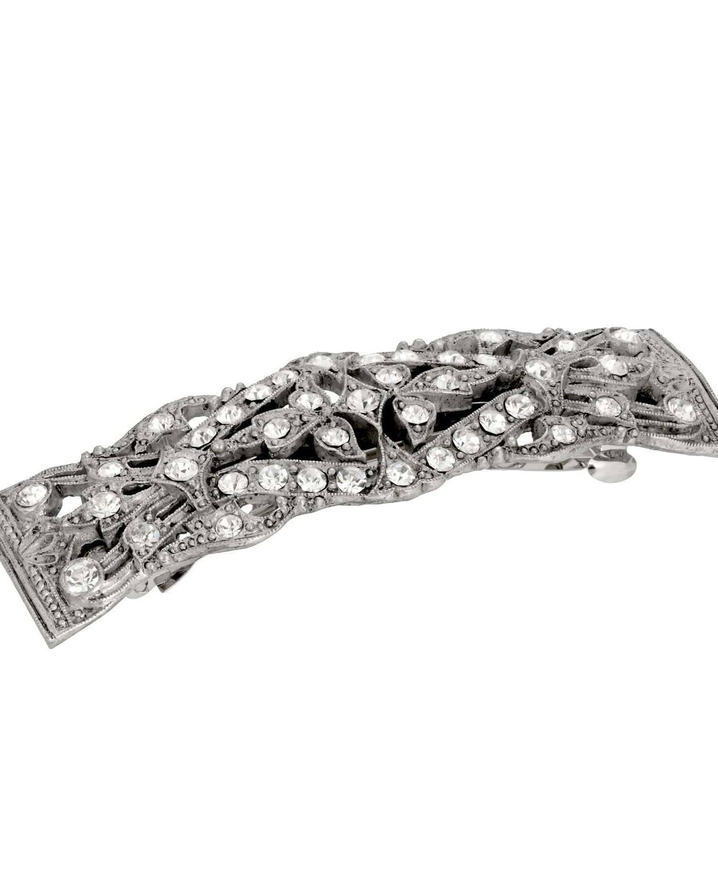 1928 Bridal "Essentials" Opulent Multi Crystal Clear Bar Barrette