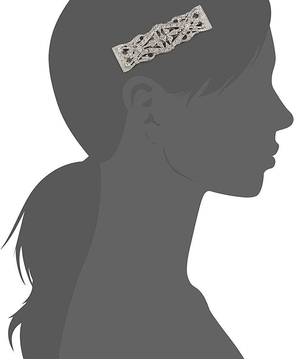 1928 Bridal "Essentials" Opulent Multi Crystal Clear Bar Barrette