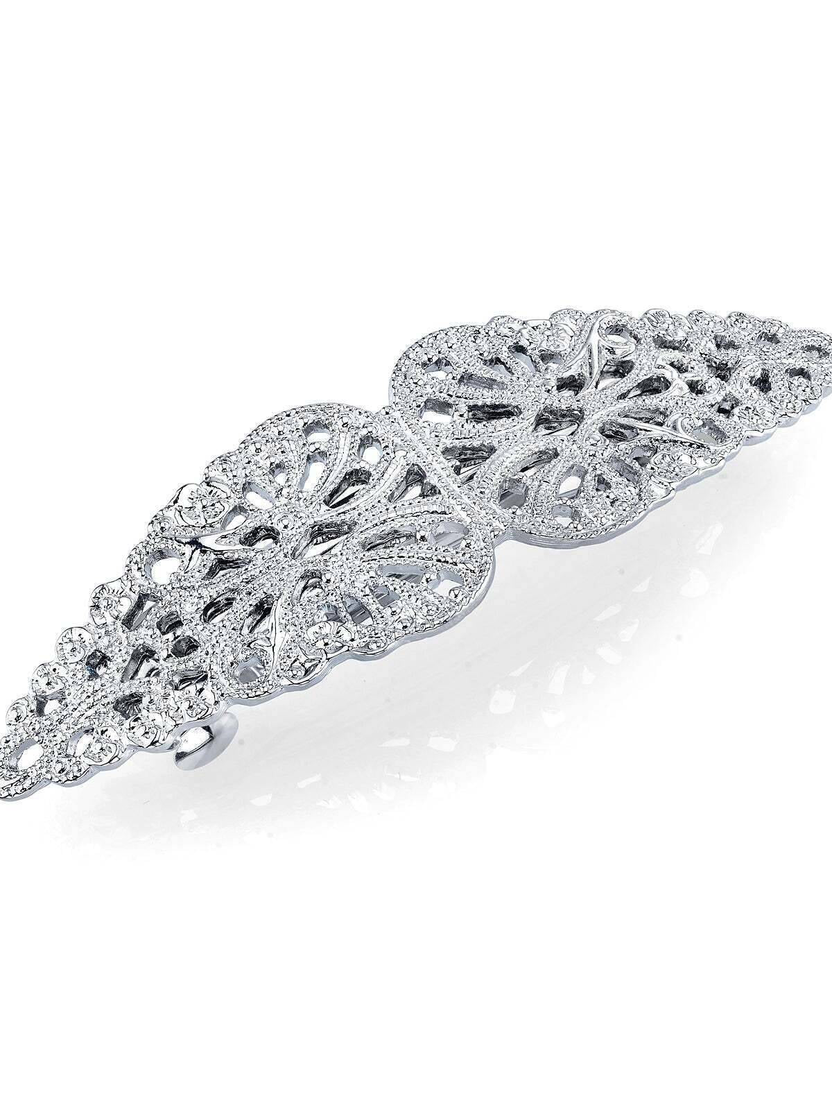 1928 Jewelry Wing Filigree Hair Barrette