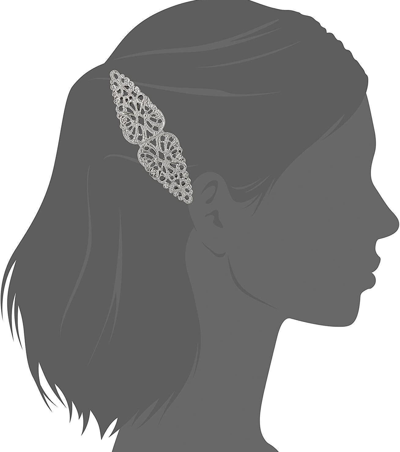 1928 Jewelry Wing Filigree Hair Barrette