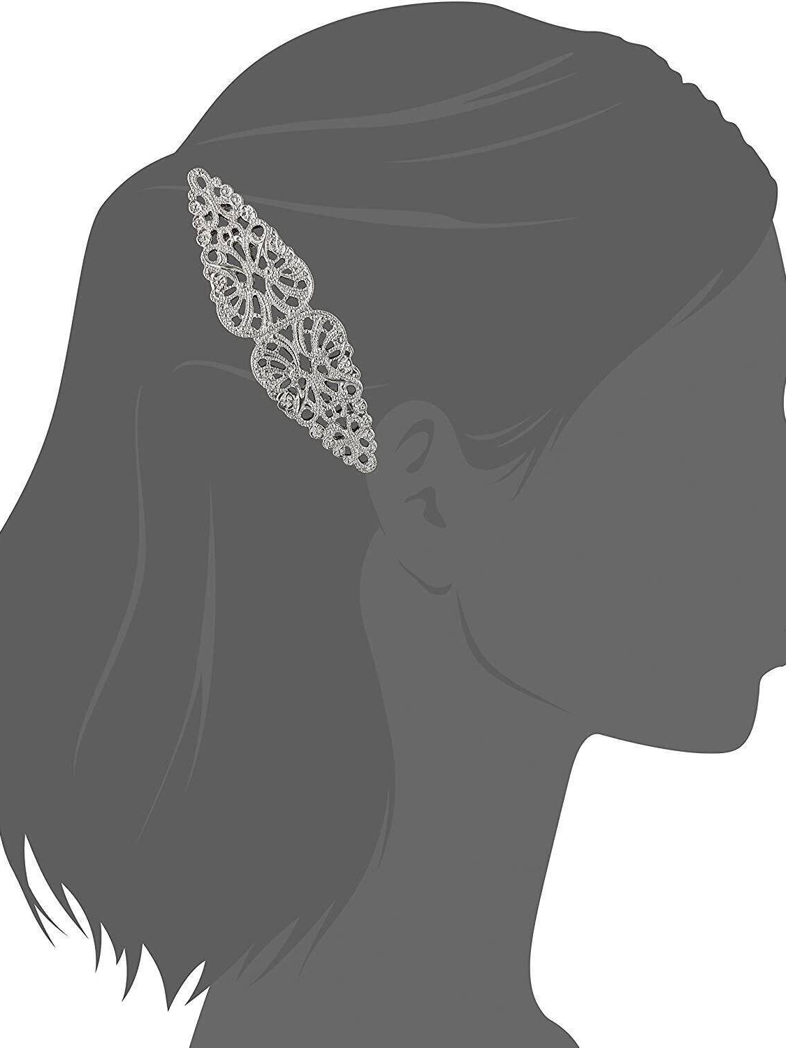 1928 Jewelry Wing Filigree Hair Barrette