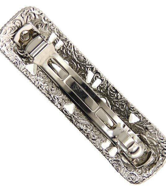 1928 Jewelry Silver Spring Flowers Hair Barrette