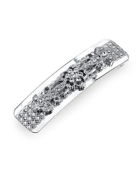 1928 Bridal Fleur De Cristal Rectangle Hair Barrette