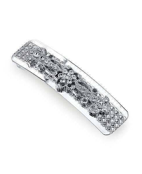 1928 Bridal Fleur De Cristal Rectangle Hair Barrette