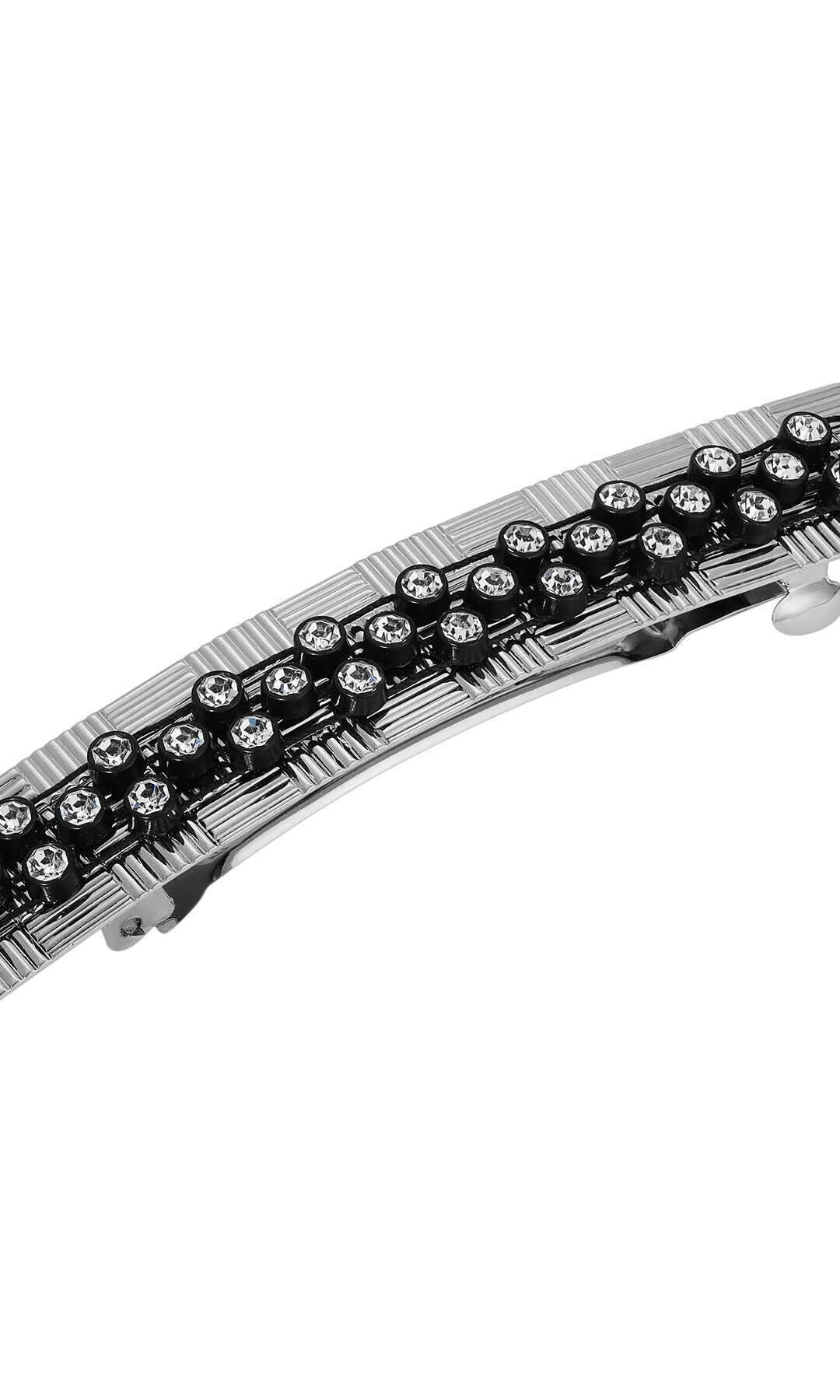 1928 Jewelry Dual Grid Multi Crystal Hair Barrette