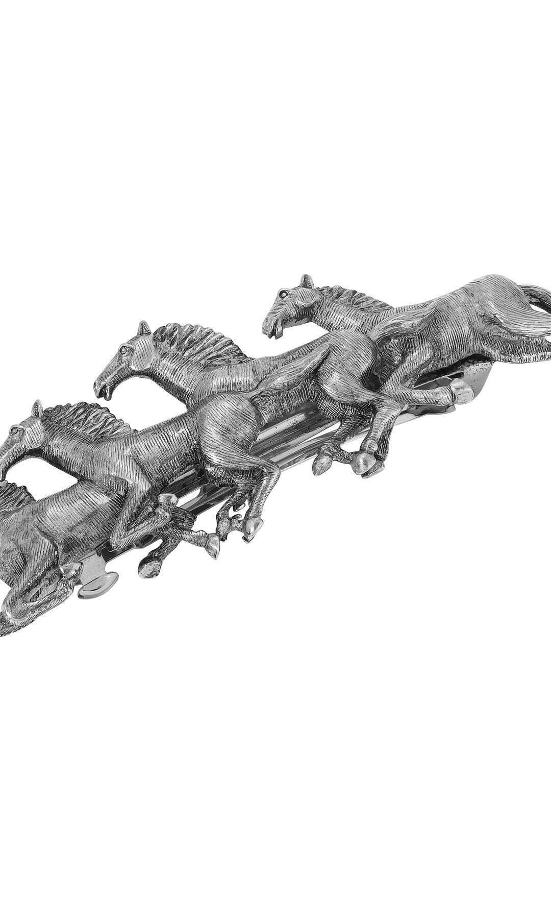 1928 Jewelry Gold Galloping Colt Horses Hair Barrette