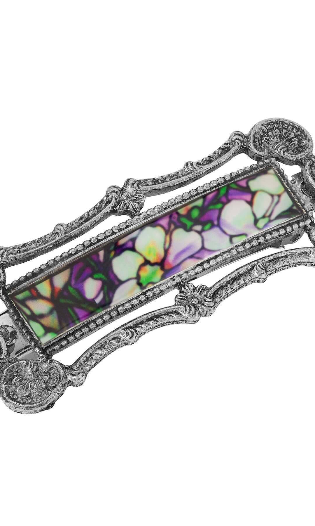 1928 Jewelry Multicolor Floral Antiqued Hair Barrette