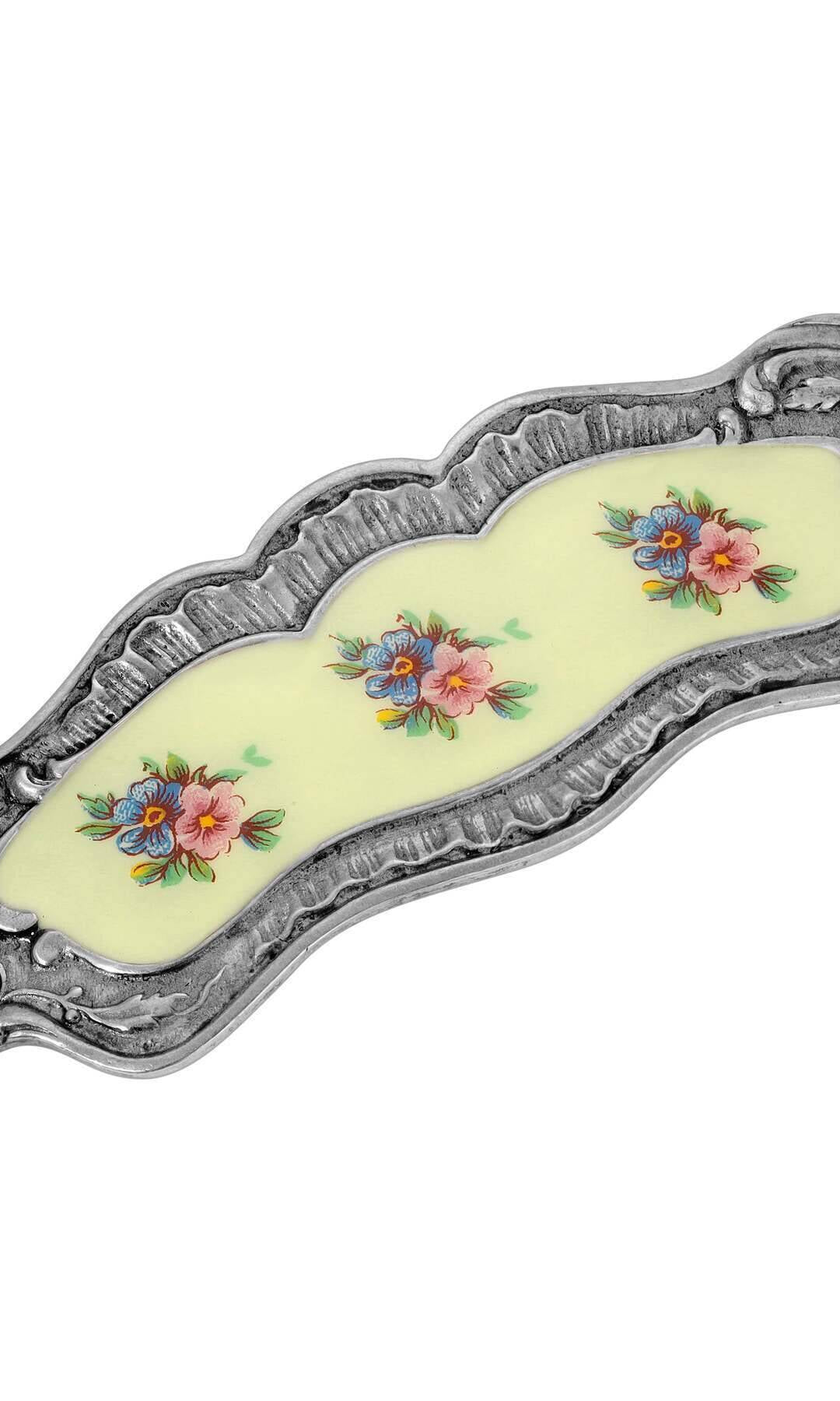 1928 Jewelry Blue And Pink Floral Hair Barrette