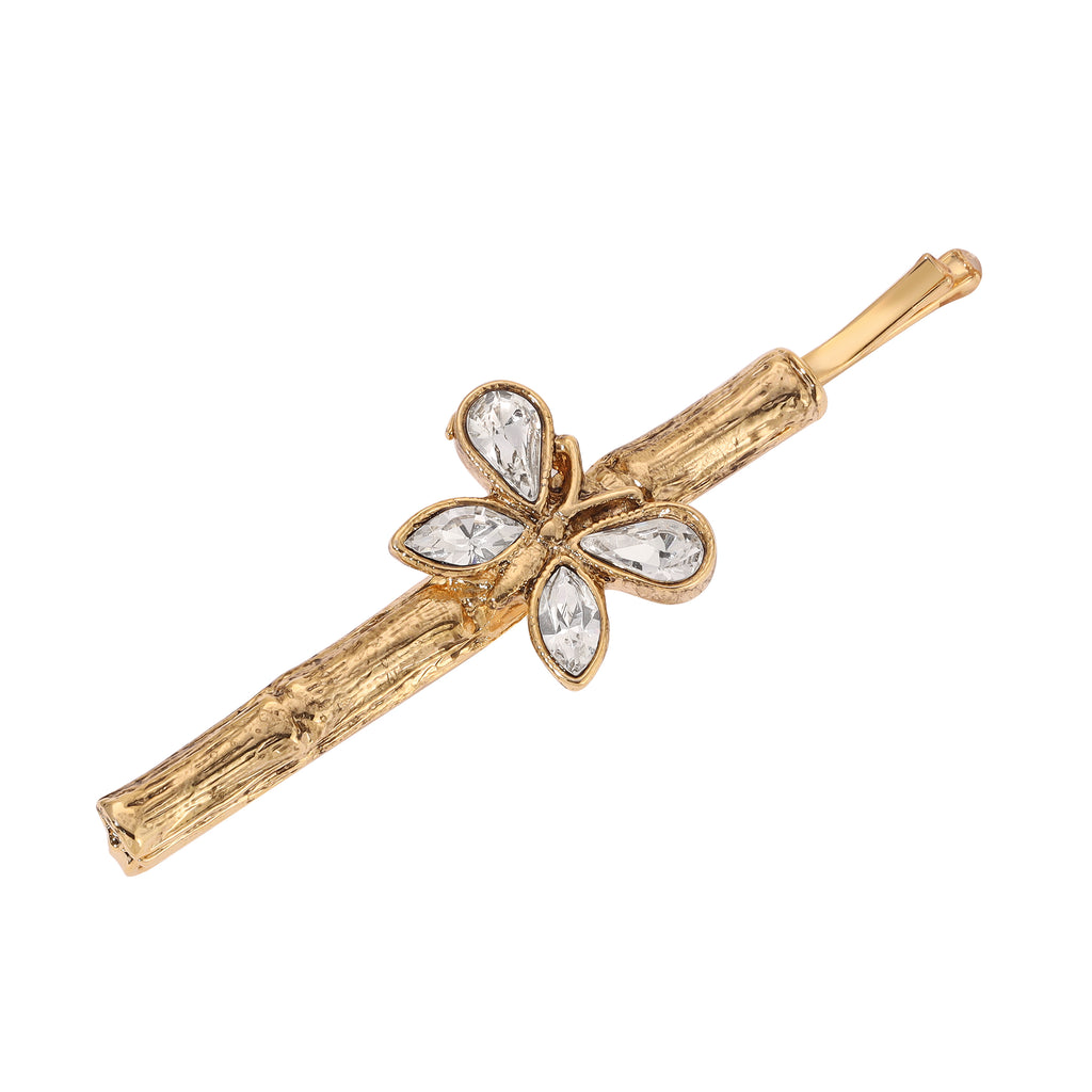 1928 Jewelry Crystal Butterfly Bobby Pin