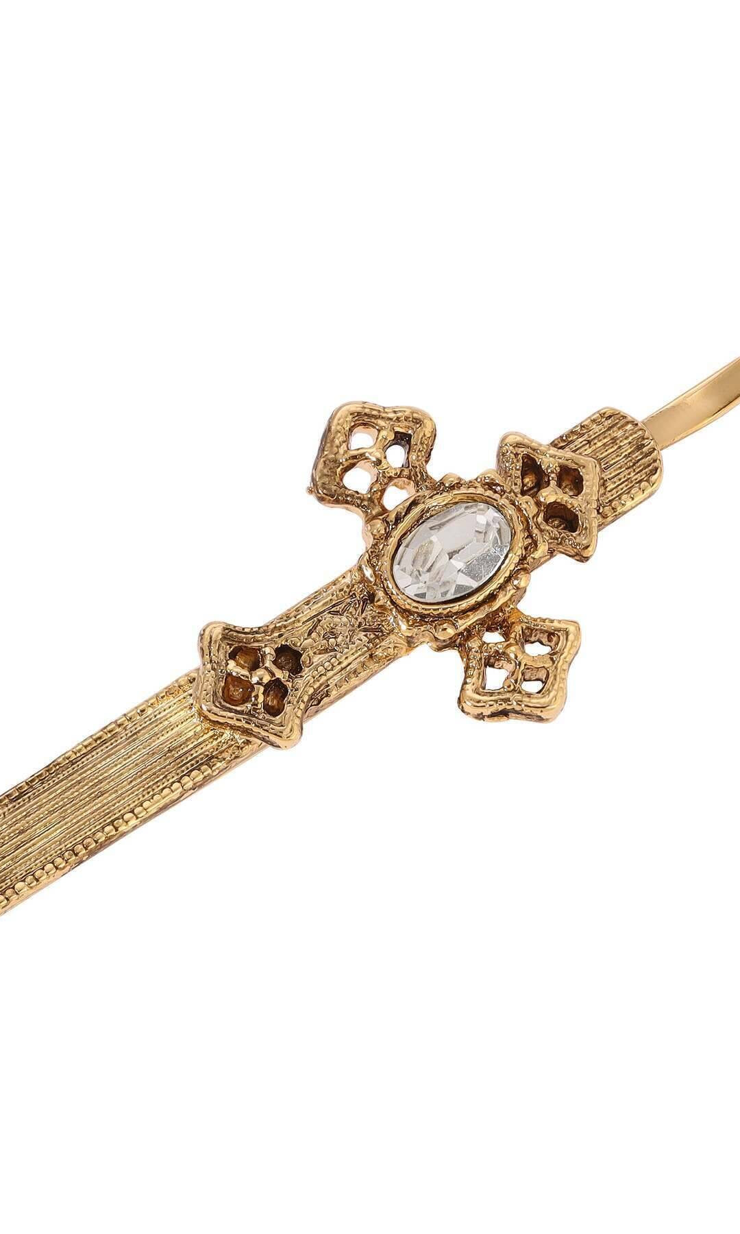 1928 Jewelry Oval Glass Crystal Cross Bobby Pin