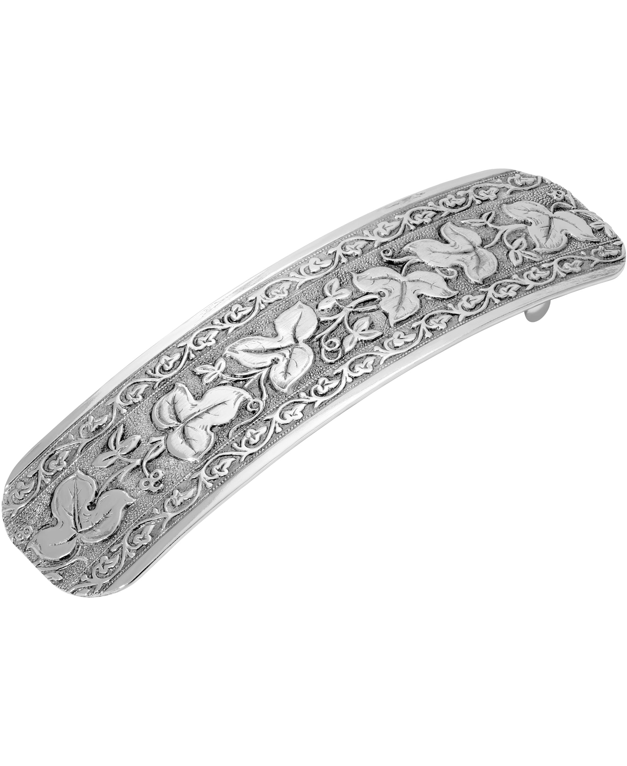 1928 Jewelry Silver Vintage Style Floral & Vine Hair Barrette