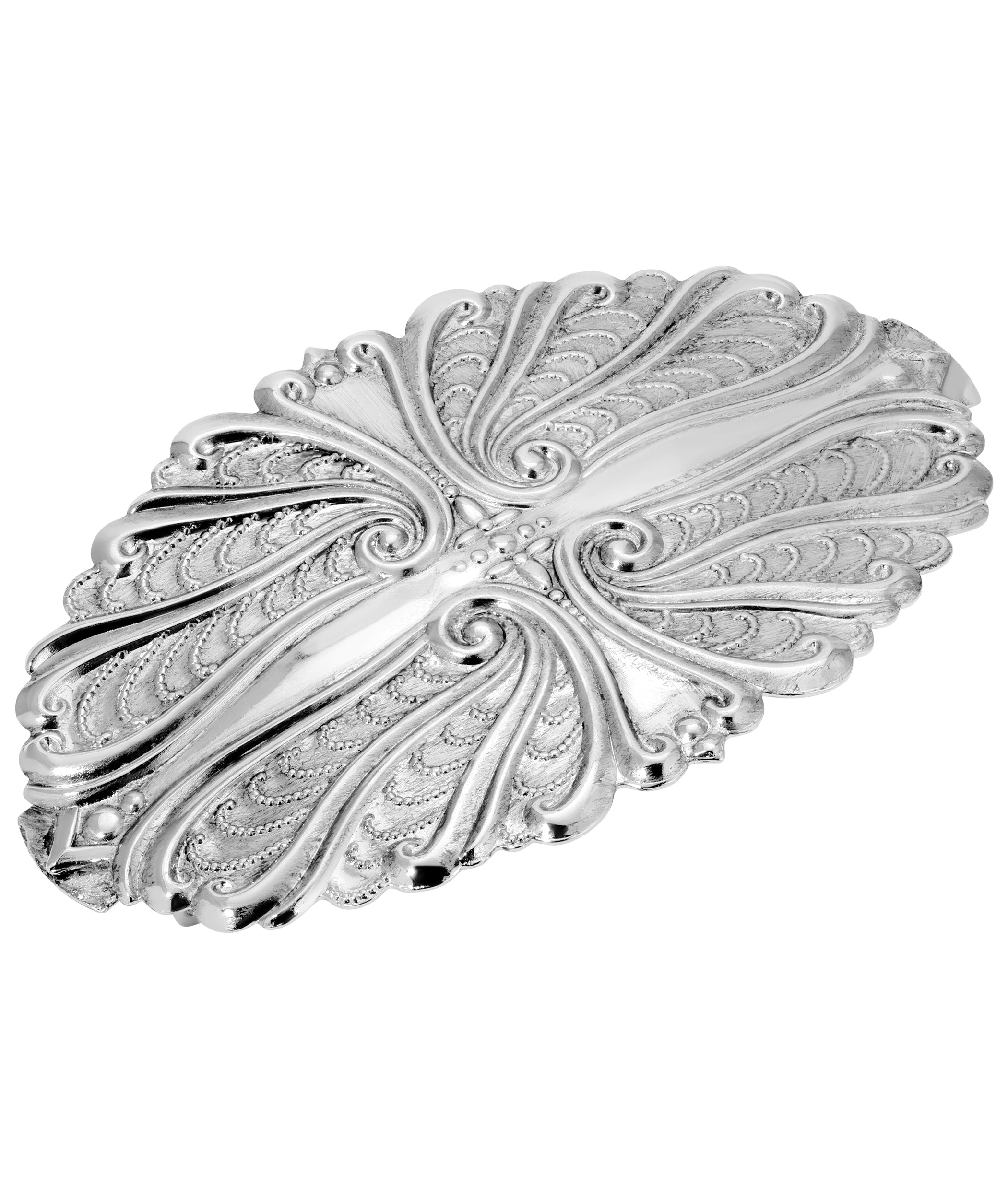 1928 Jewelry Silver Scrollwork Hair Barrette