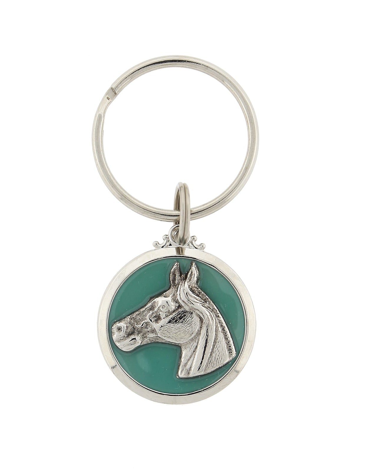 1928 Jewelry Horse Enamel Turquoise Color Key Chain