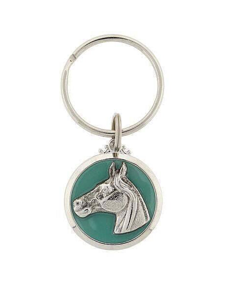1928 Jewelry Horse Enamel Turquoise Color Key Chain