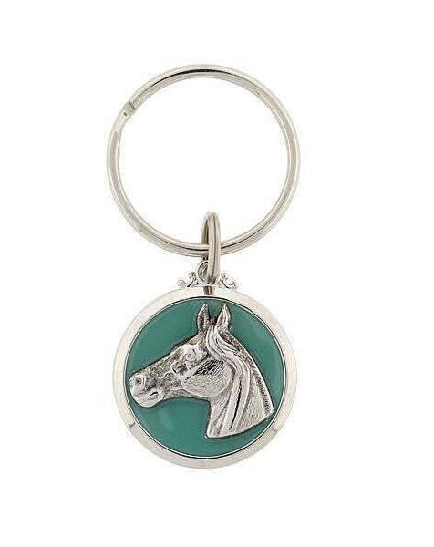 1928 Jewelry Horse Enamel Turquoise Color Key Chain