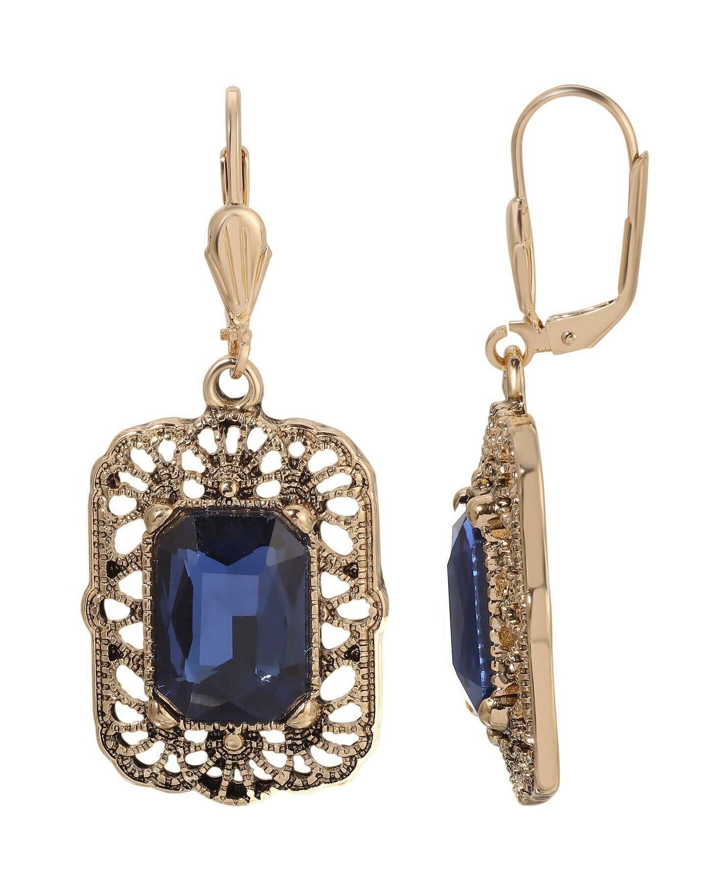 Regency Brontë Filigree Octagon Crystal Drop Earrings