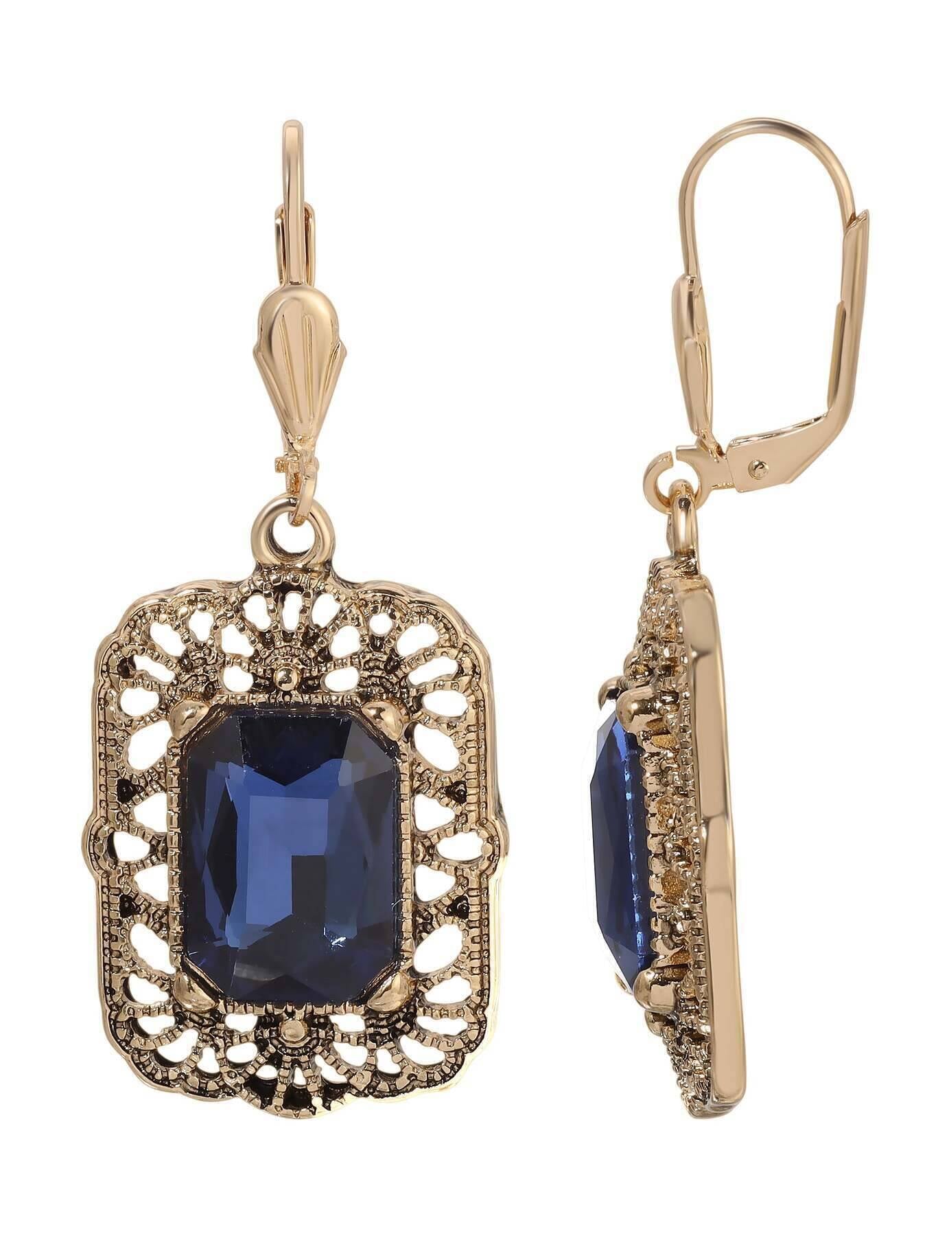 Regency Brontë Filigree Octagon Crystal Drop Earrings