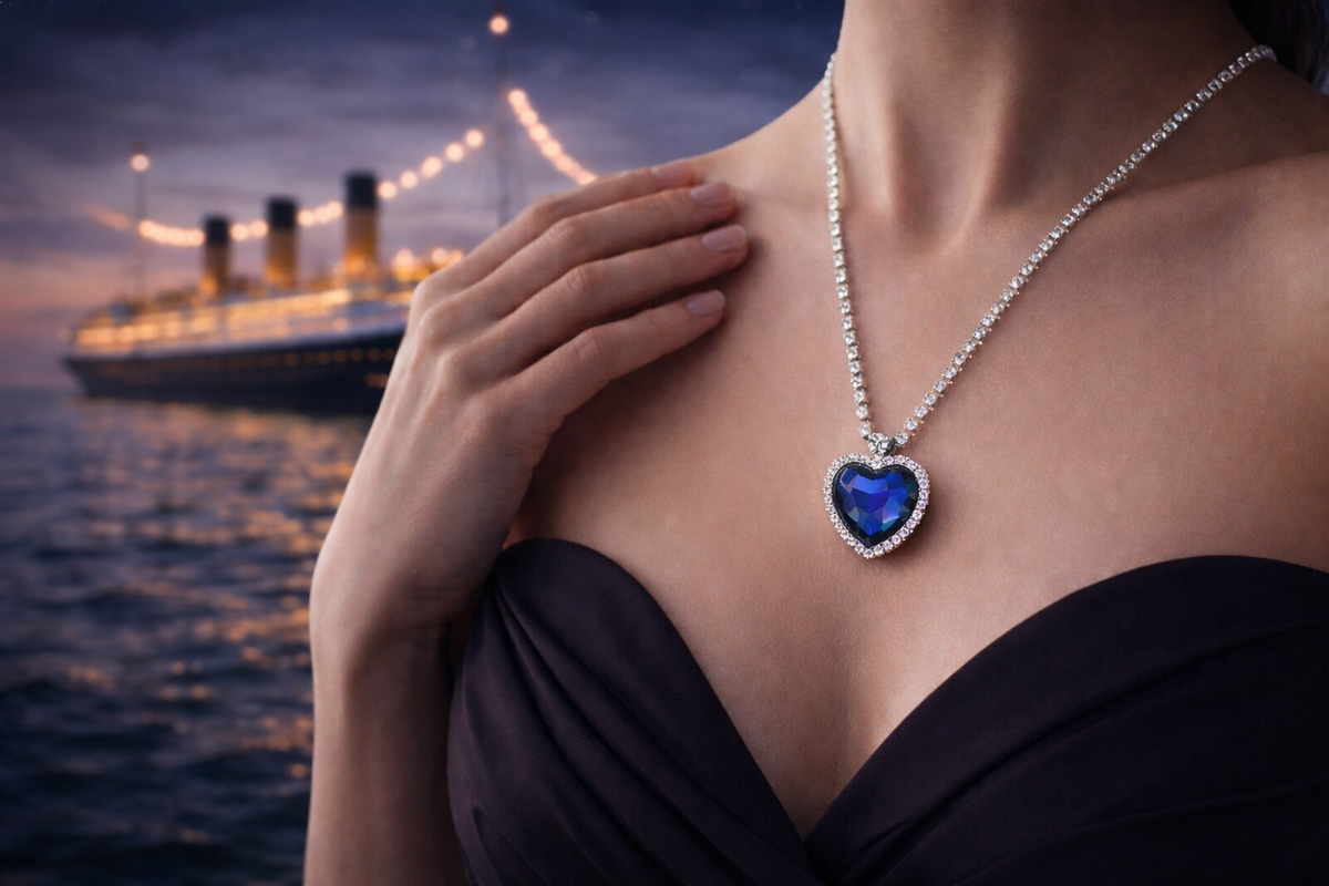 1928 Jewelry Blue Heart of Majesty Pendant Necklace 16