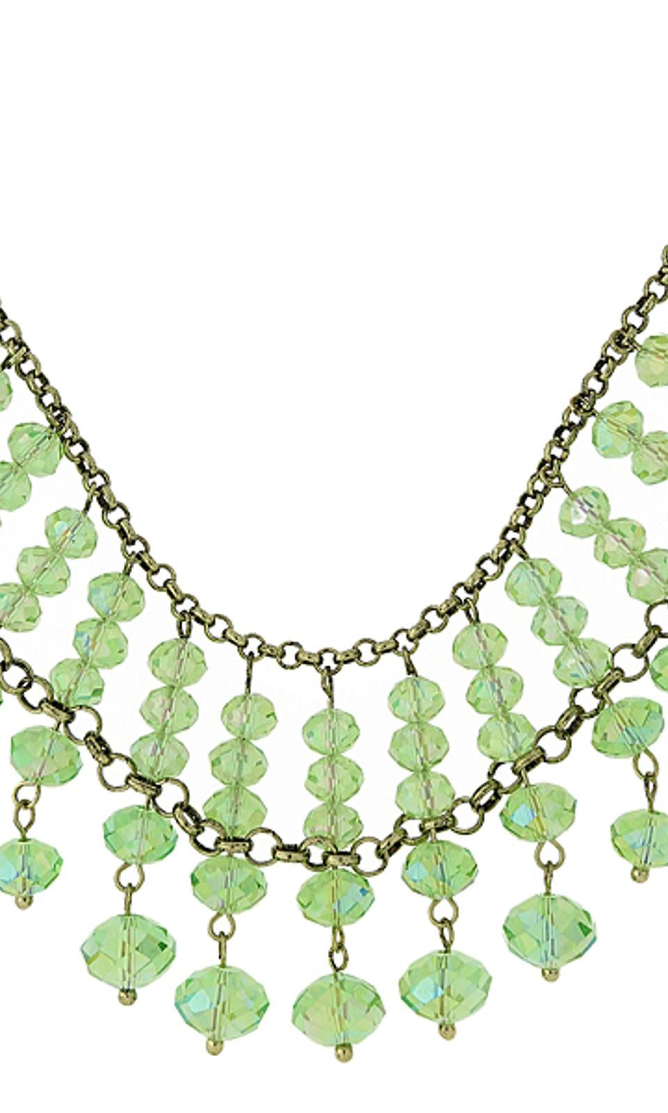 1928 Jewelry Multi Faceted Beaded Two Tier Chain Necklace 16" + 3" Extender