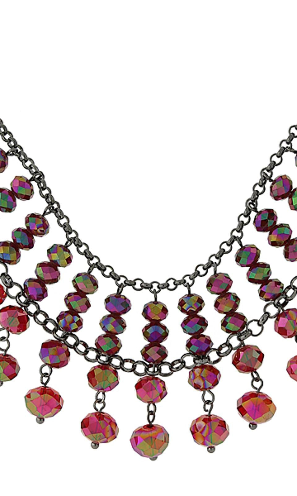 1928 Jewelry Multi Faceted Beaded Two Tier Chain Necklace 16" + 3" Extender