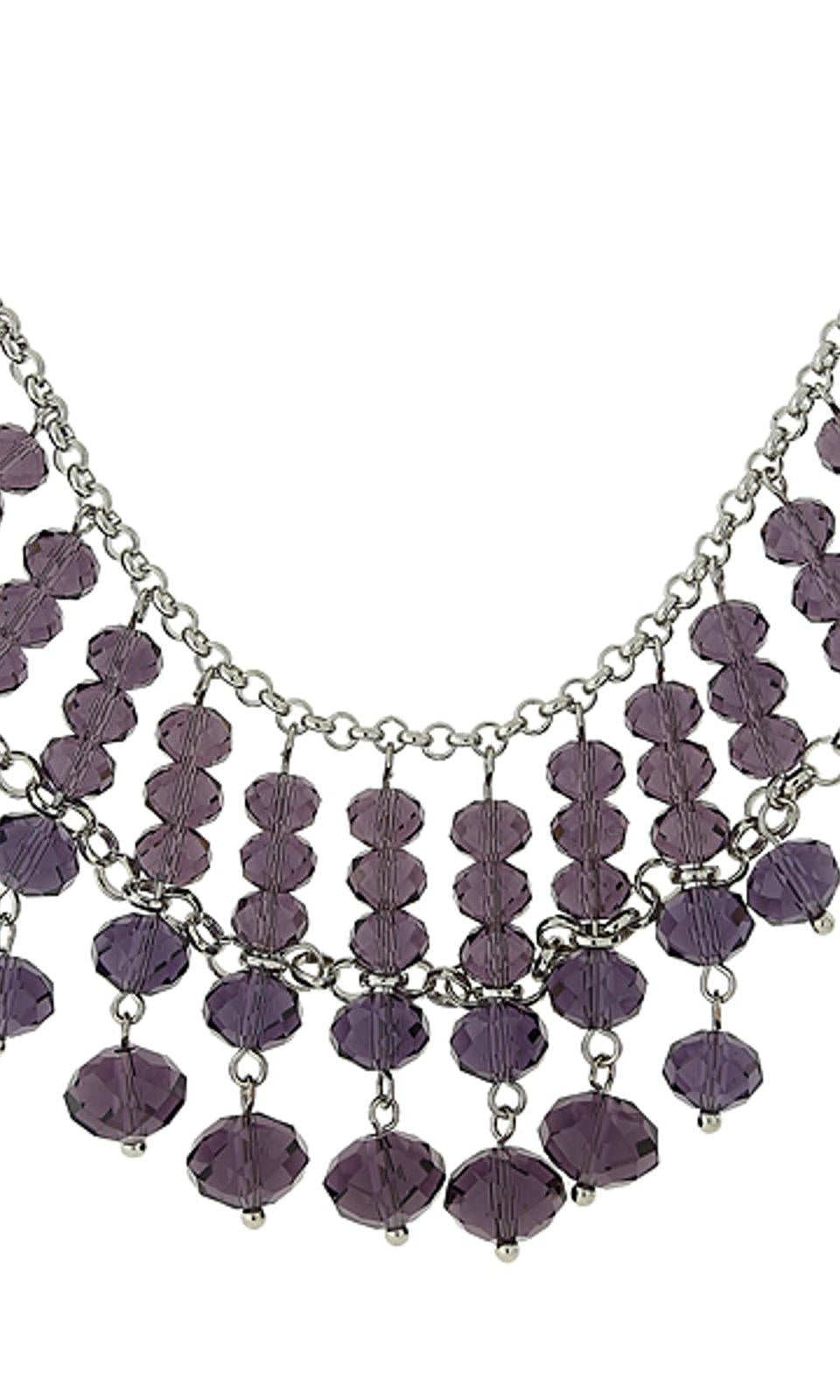 1928 Jewelry Multi Faceted Beaded Two Tier Chain Necklace 16" + 3" Extender