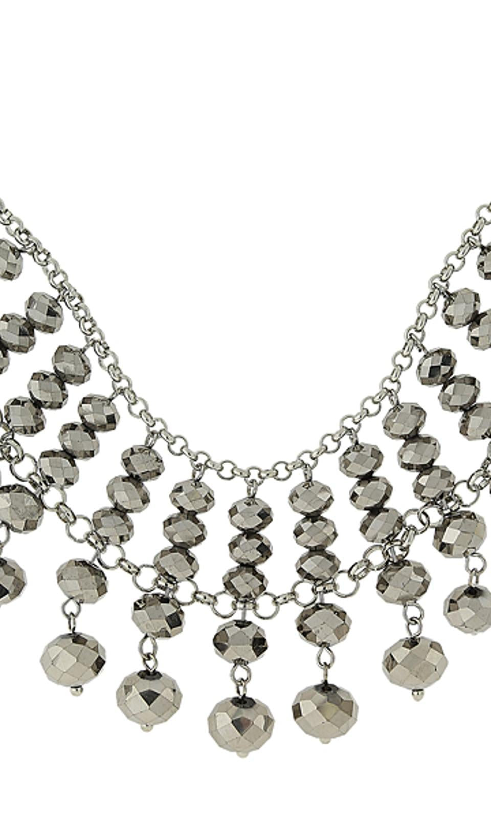 1928 Jewelry Multi Faceted Beaded Two Tier Chain Necklace 16" + 3" Extender