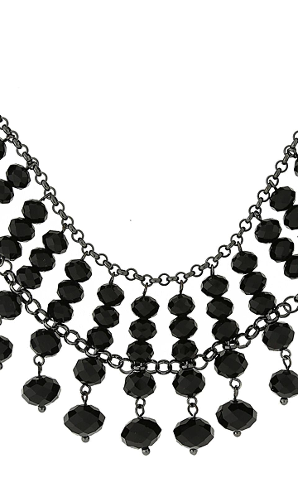 1928 Jewelry Multi Faceted Beaded Two Tier Chain Necklace 16" + 3" Extender