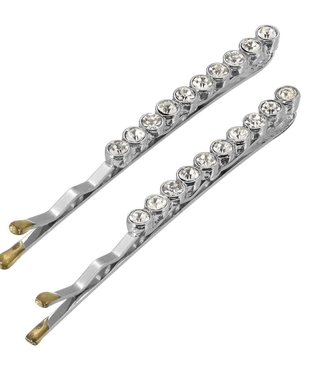 1928 Bridal Sleek Round Multi Crystal Bobby Pins Set