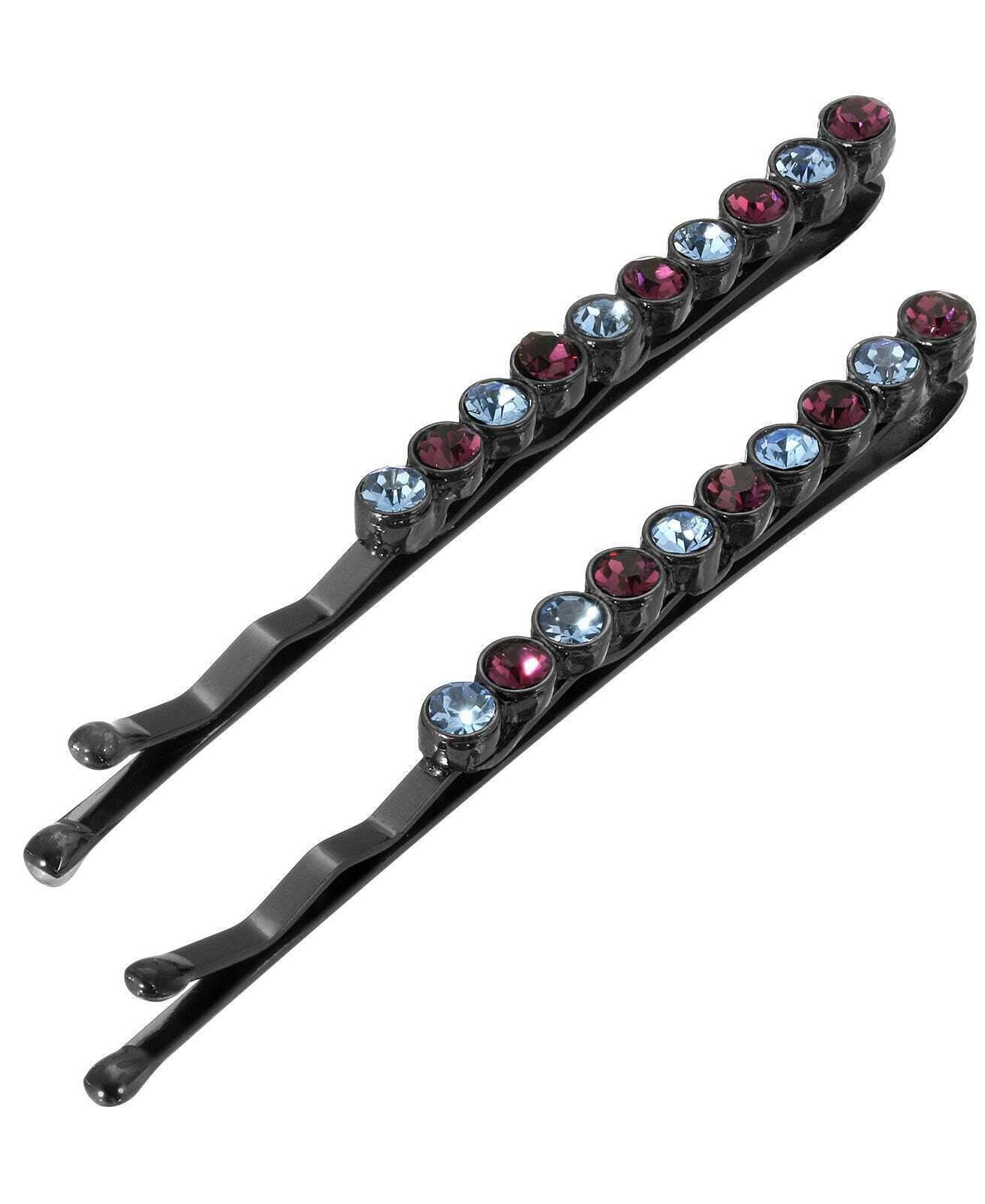 1928 Bridal Sleek Round Multi Crystal Bobby Pins Set