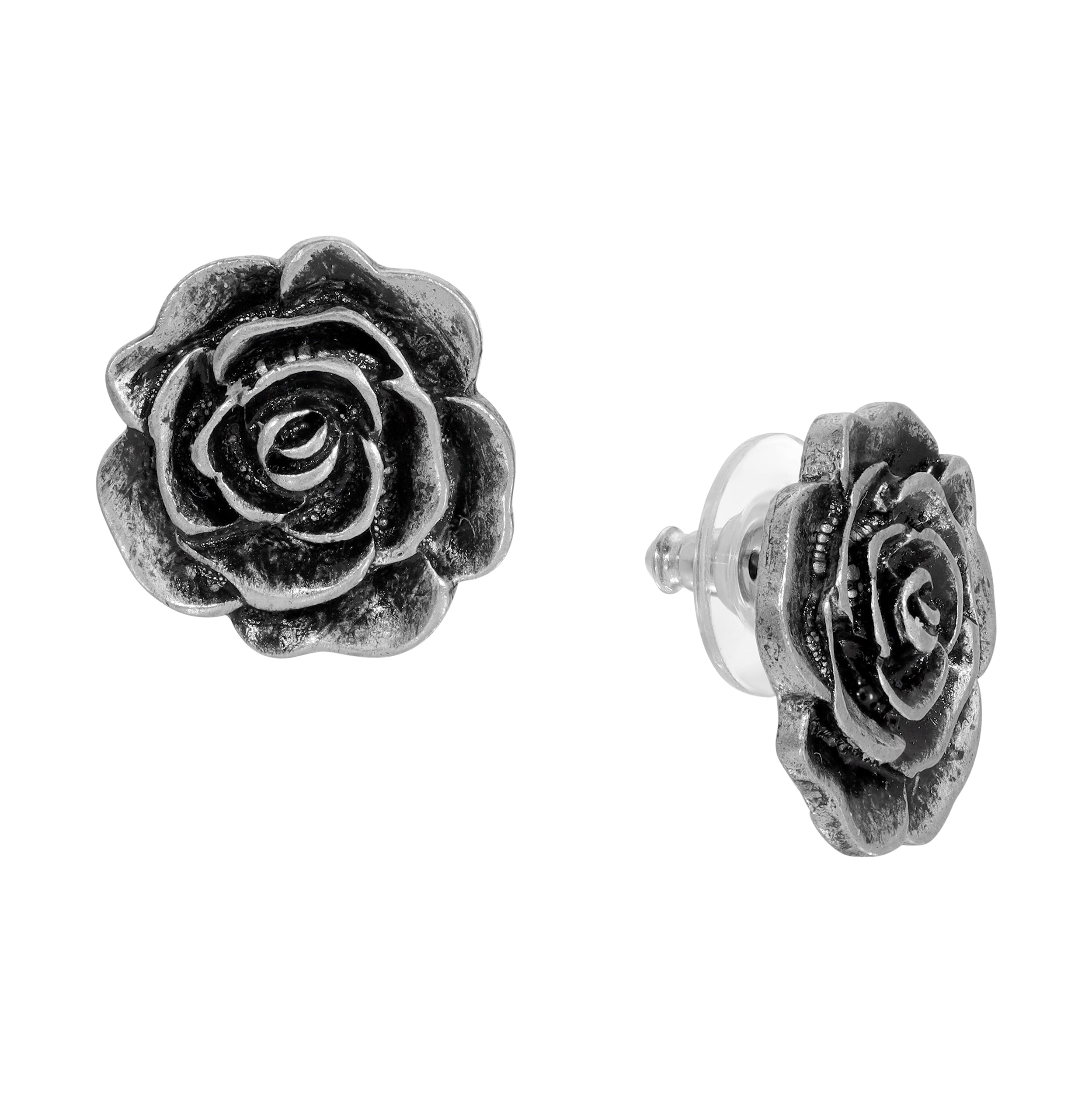 2028 Jewelry Antiqued Flower Stud Earrings