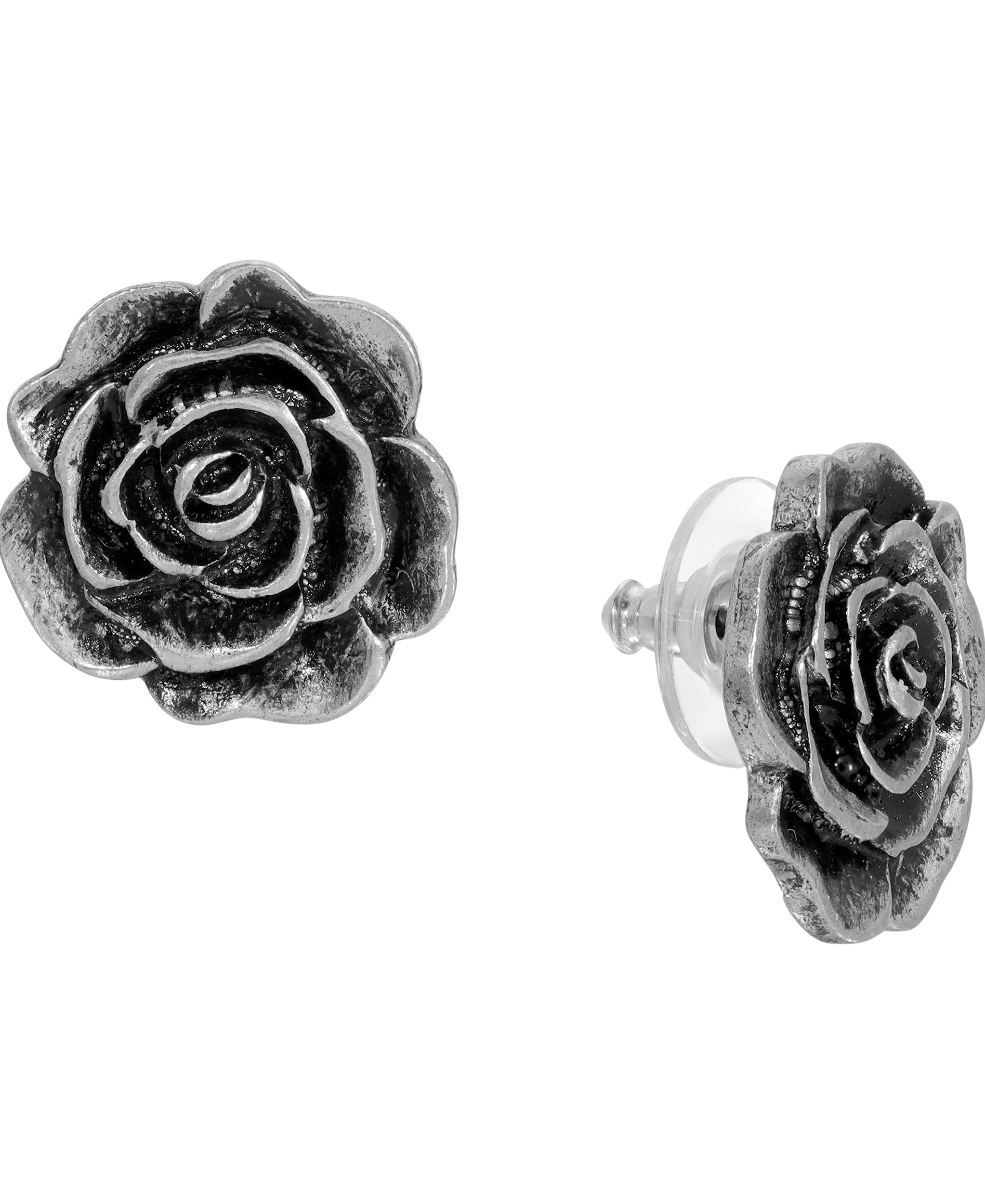 2028 Jewelry Antiqued Flower Stud Earrings