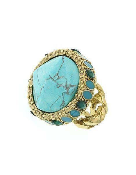 2028 Jewelry Oasis Green & Turquoise Stone Round Ring