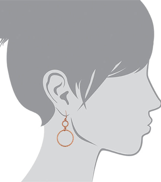 1928 Jewelry Copper Double Hoop Wire Earrings