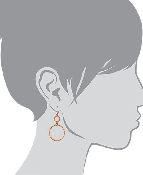 1928 Jewelry Copper Double Hoop Wire Earrings