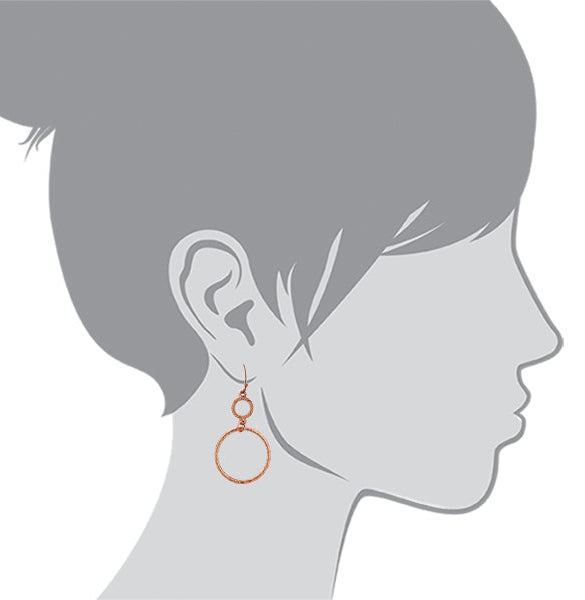 1928 Jewelry Copper Double Hoop Wire Earrings