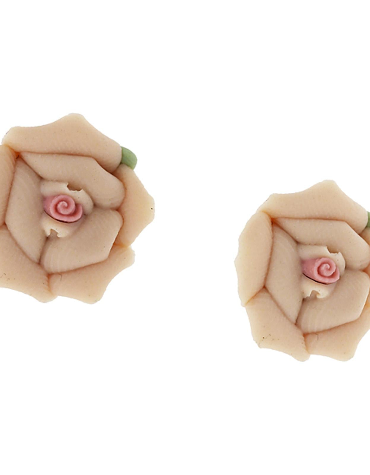 1928 Jewelry Classic Porcelain Rose Post Earrings
