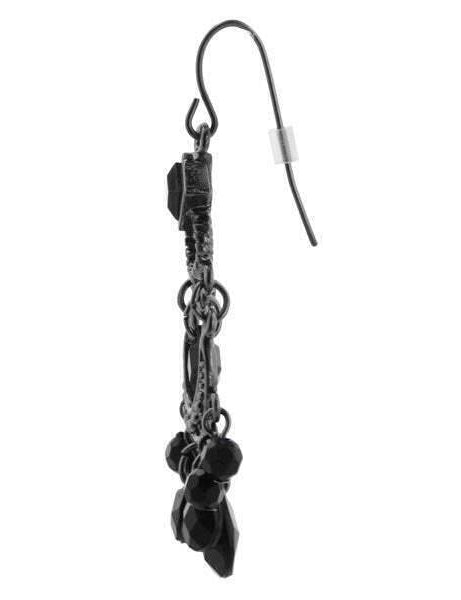 1928 Jewelry Black Crescent Briolette Chandelier Earrings