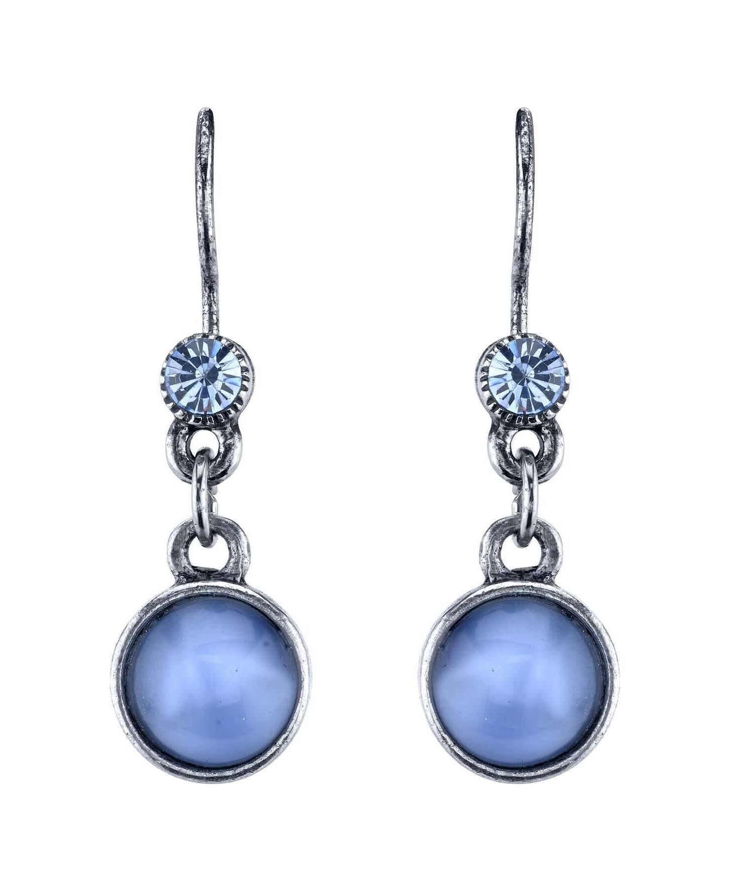 1928 Jewelry Light Sapphire Blue Crystal And Blue Moonstone Drop Earrings