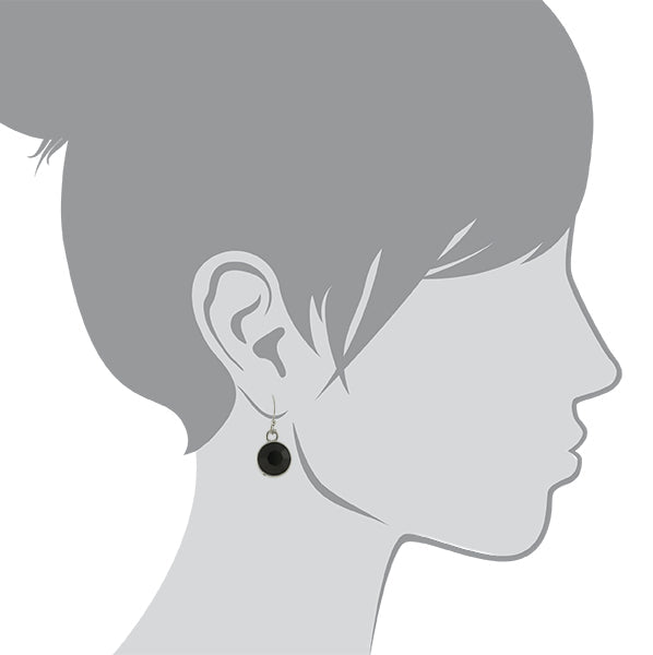 1928 Jewelry Classic Round Black Drop Earrings