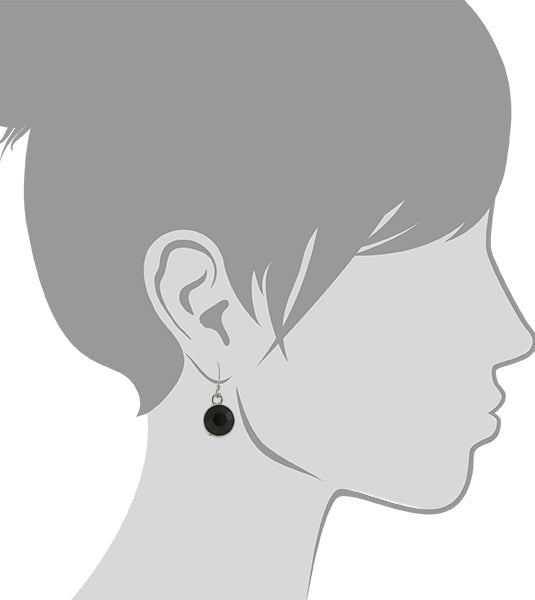 1928 Jewelry Classic Round Black Drop Earrings