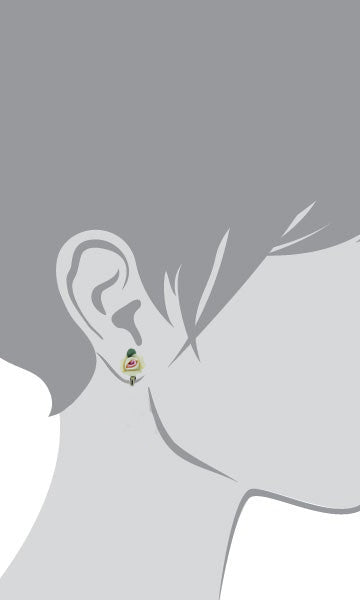 1928 Bridal Porcelain Rose Clip On Earrings