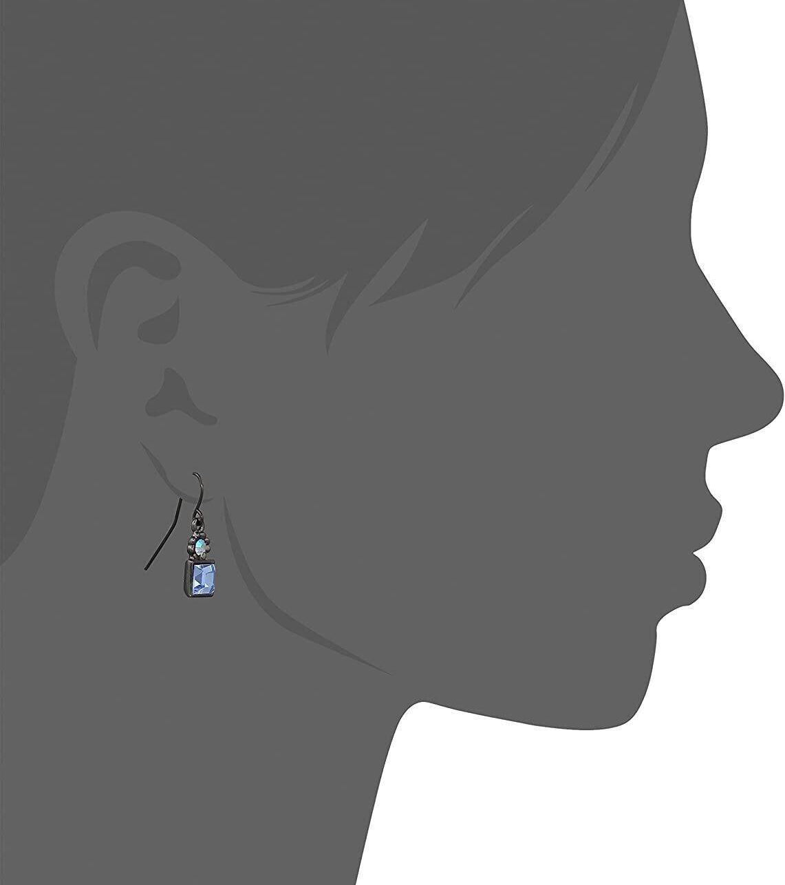 1928 Jewelry Round And Square Sparkling Crystal Drop Earrings